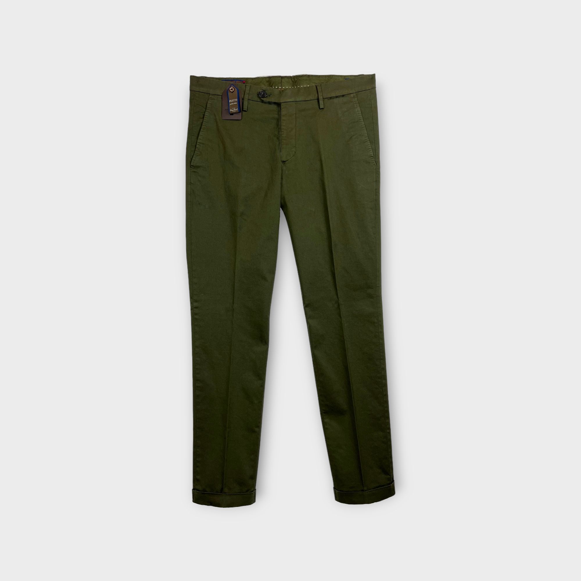 FILETTO - Pantaloni in gabardina di cotone stretch