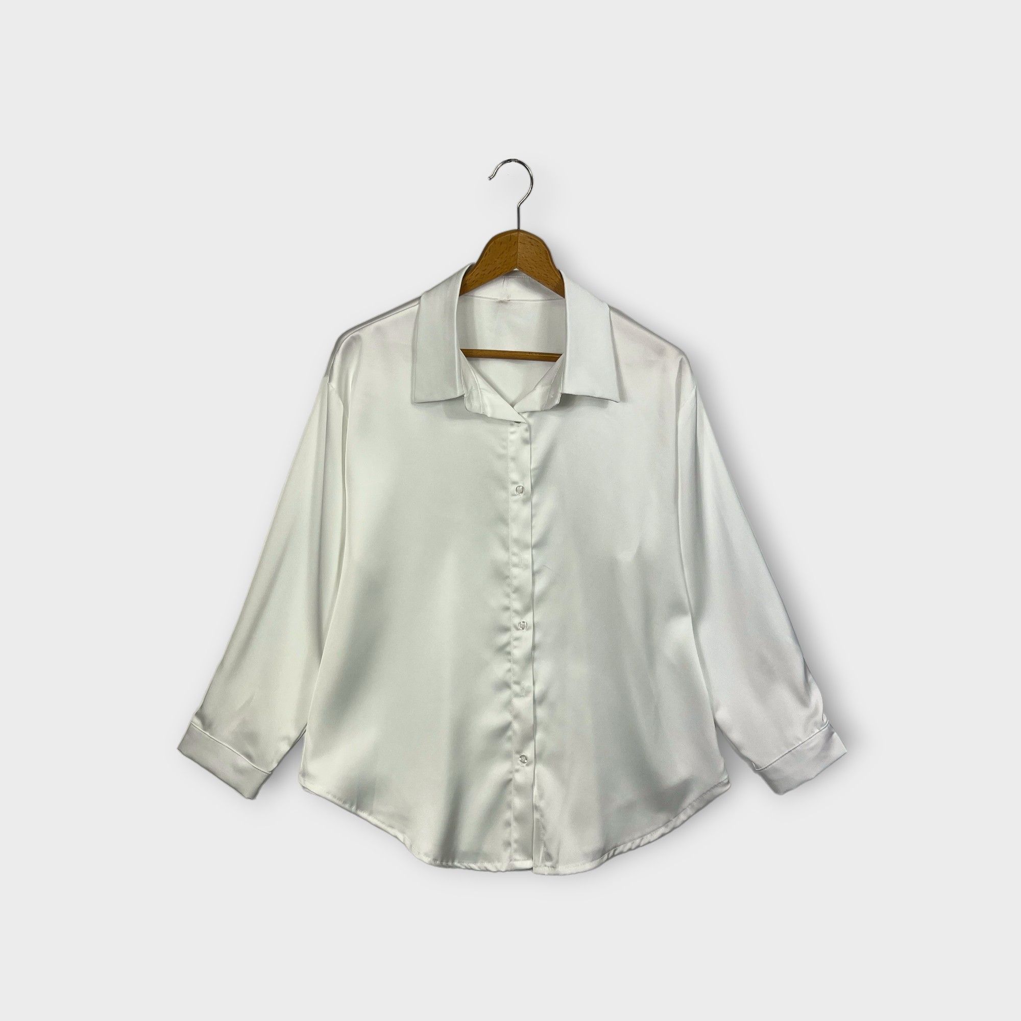 HELLEH - Camicia over in raso di seta