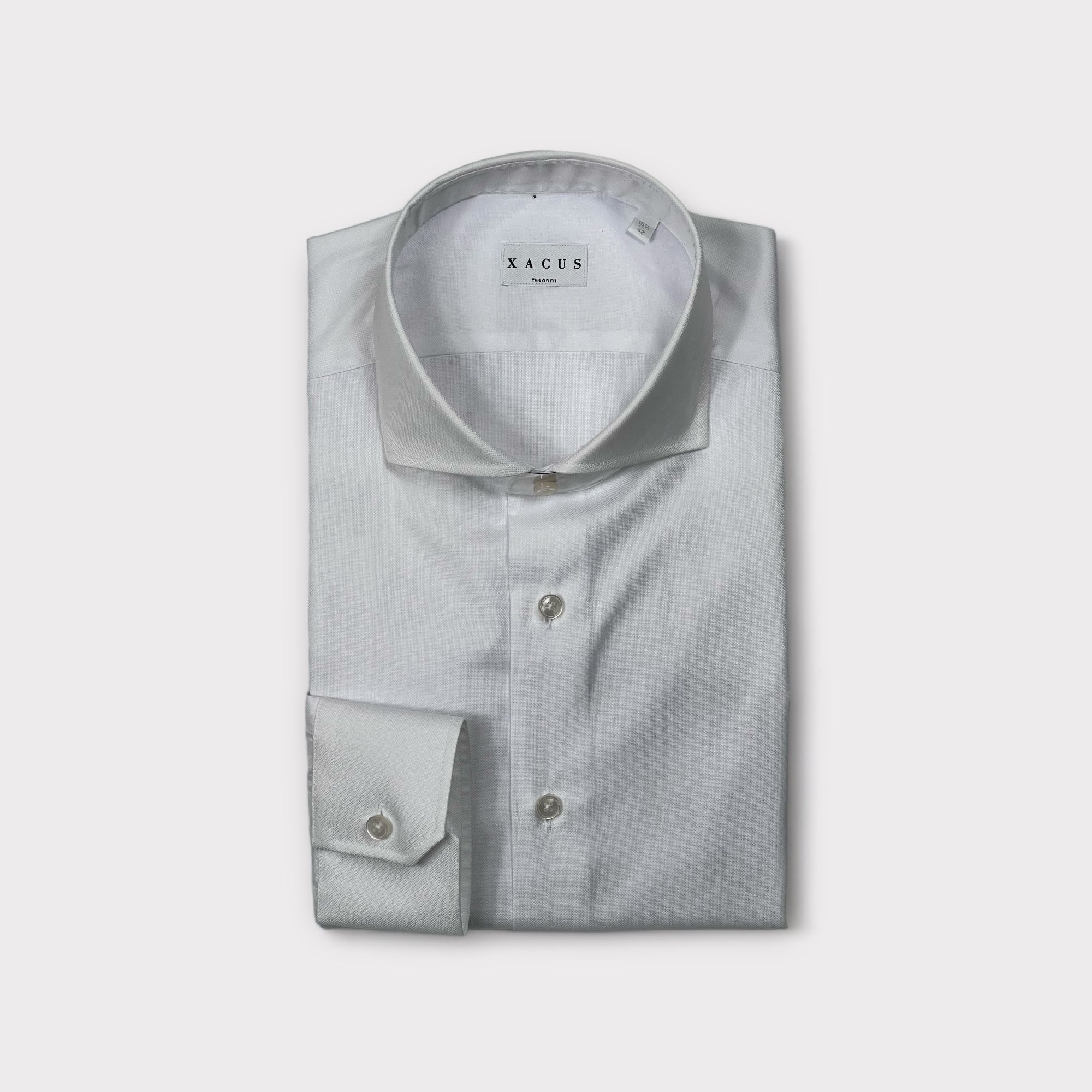 Xacus - Camicia con collo francese in puro cotone royal oxford