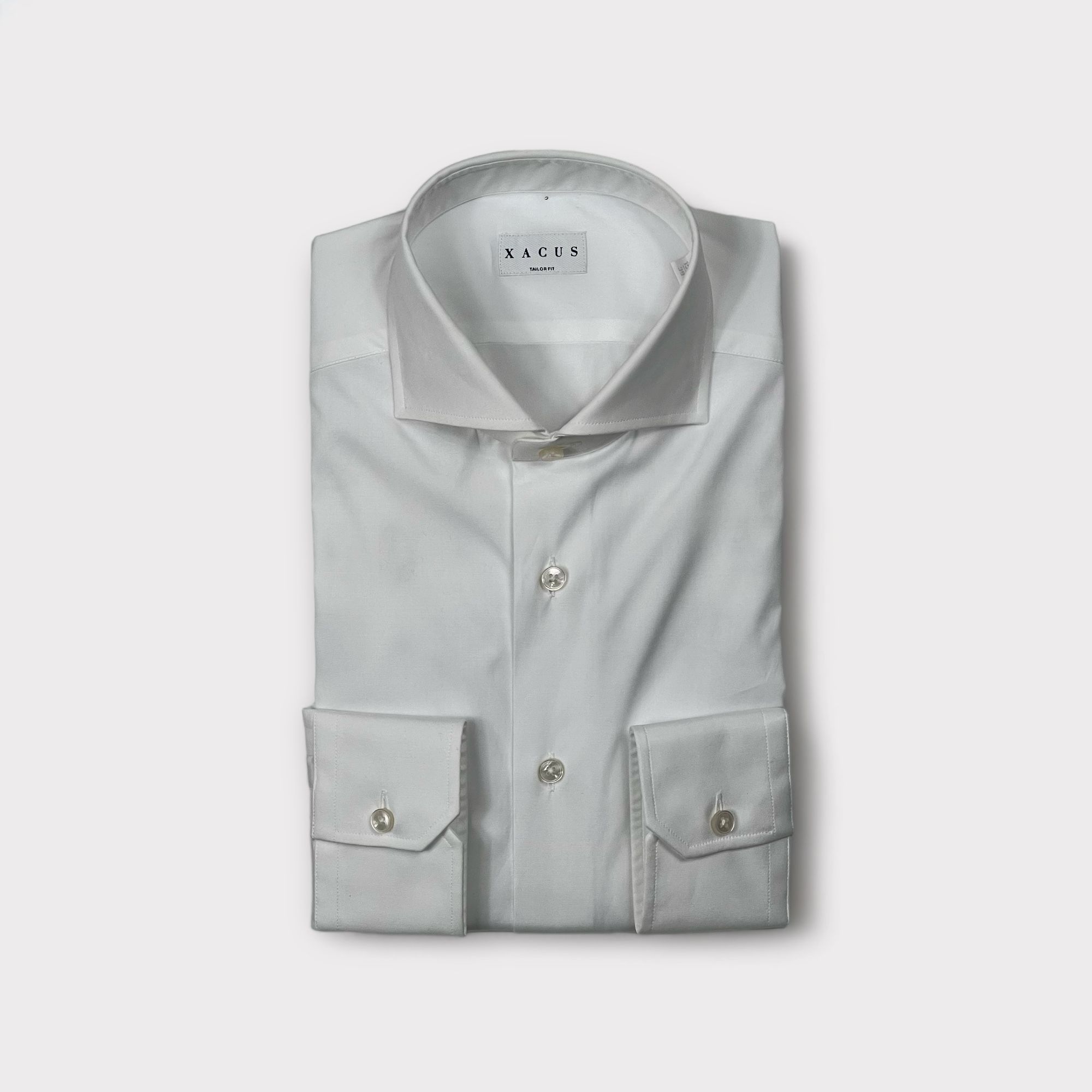 Xacus - Camicia con collo francese in cotone popeline stretch