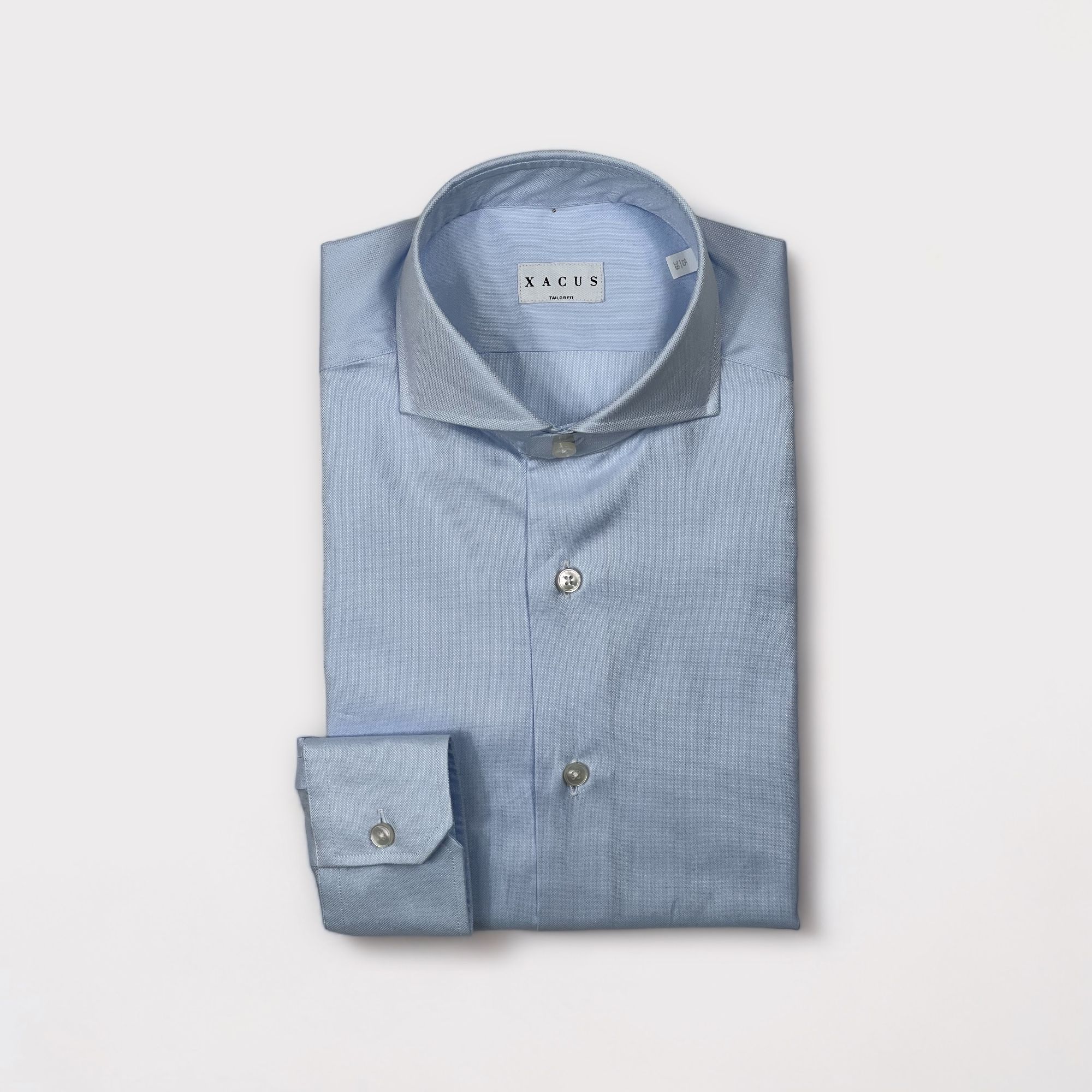 Xacus - Camicia con collo francese in puro cotone super oxford